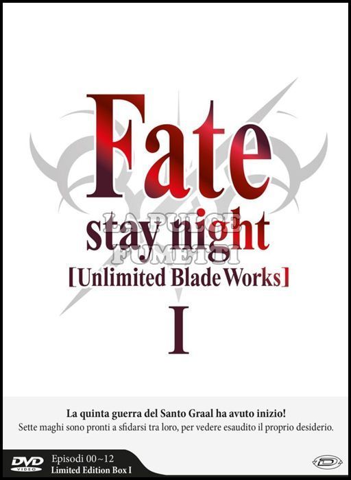 FATE/STAY NIGHT - UNLIMITED BLADE WORKS - LIMITED EDITION BOX #     1 - DVD - EPISODI 0/12